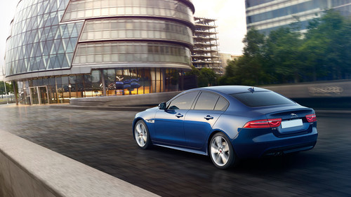 Rear Cross Side View of Jaguar XE R-Sport