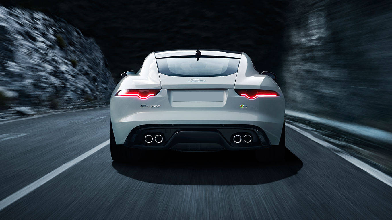 Full Rear View of Jaguar F-Type R Coupe Full Rear View of Jaguar F-Type R Coupe