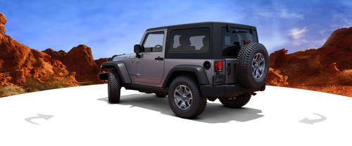 Rear Cross Side View of Jeep Wrangler
