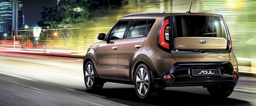 Rear Cross Side View of KIA Soul