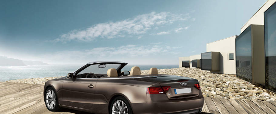 Rear Cross Side View of Audi A5 Cabriolet Rear Cross Side View of Audi A5 Cabriolet