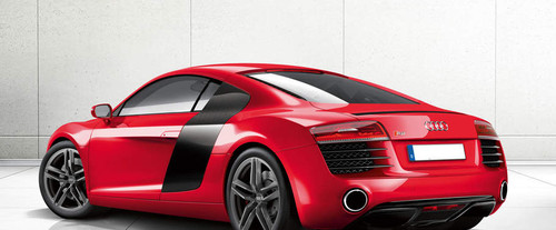 Rear Cross Side View of Audi R8 Coupe