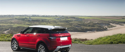 Rear Cross Side View of Land Rover Range Rover Evoque