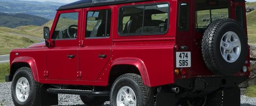 Rear Cross Side View of Land Rover Defender