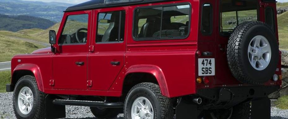 Rear Cross Side View of Land Rover Defender