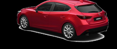 Rear Cross Side View of Mazda 3