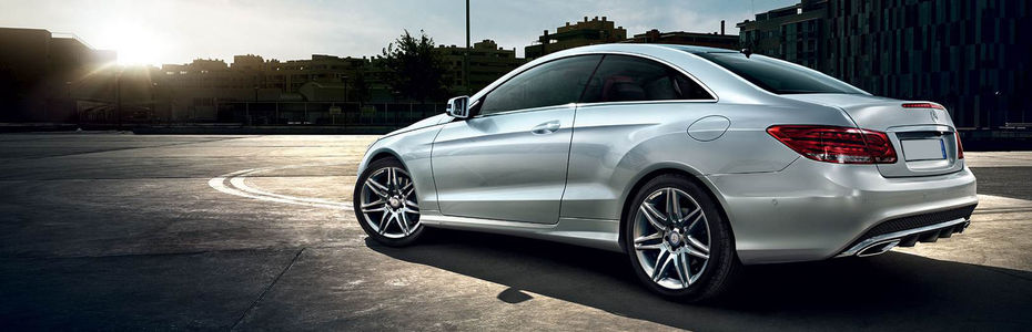 Rear Cross Side View of Mercedes-Benz E Class Coupe