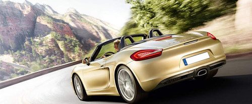 Rear Cross Side View of Porsche Boxster