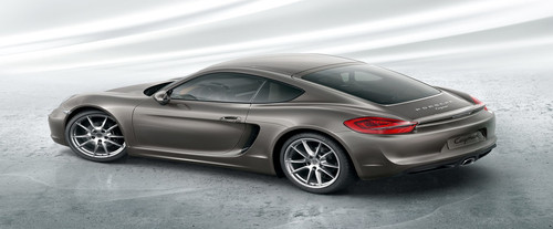 Rear Cross Side View of Porsche Cayman