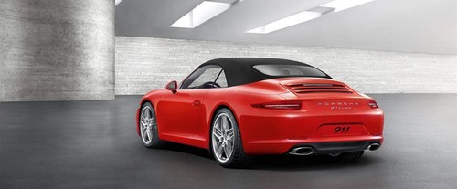 Rear Cross Side View of Porsche 911 Carrera Cabriolet