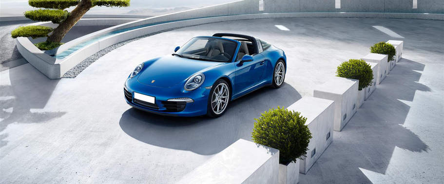 Porsche 911 Targa 4 Front Angle High View Porsche 911 Targa 4 Front Angle High View