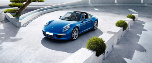 Porsche 911 Targa 4 Front Angle High View