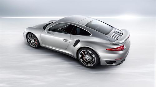 Rear Cross Side View of Porsche 911 Turbo