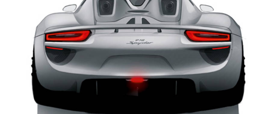 Full Rear View of Porsche 918 Spyder Full Rear View of Porsche 918 Spyder