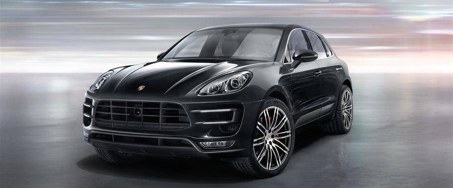 Porsche Macan Turbo Front Angle High View Porsche Macan Turbo Front Angle High View
