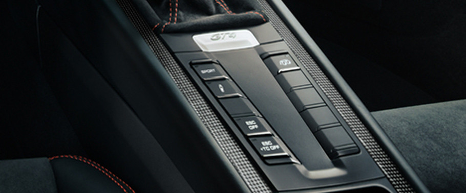 Center Controls of Porsche Cayman GT4 Center Controls of Porsche Cayman GT4