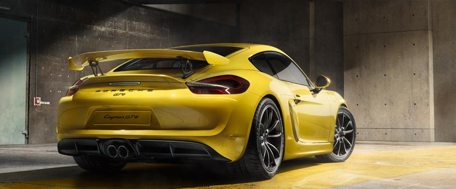 Cayman GT4 Rear angle view Cayman GT4 Rear angle view