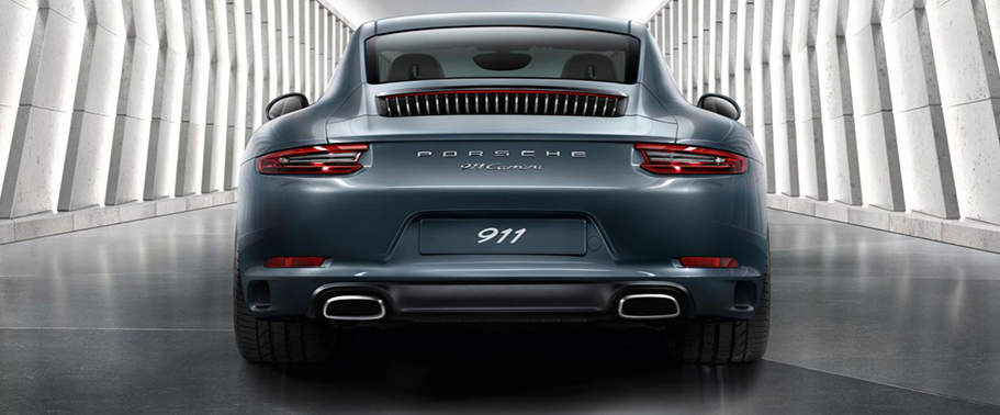 Full Rear View of Porsche 911 Carrera Full Rear View of Porsche 911 Carrera