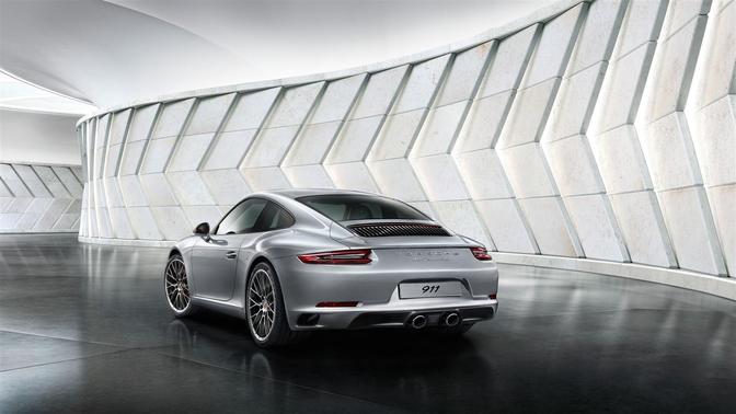 Rear Cross Side View of Porsche 911 Carrera S Cabriolet Rear Cross Side View of Porsche 911 Carrera S Cabriolet