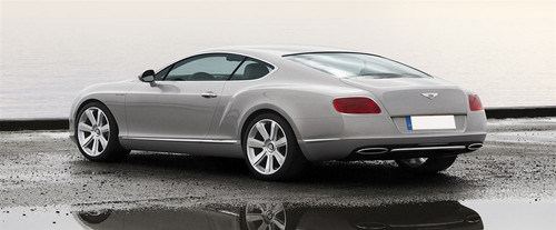 Rear Cross Side View of Bentley Continental GT