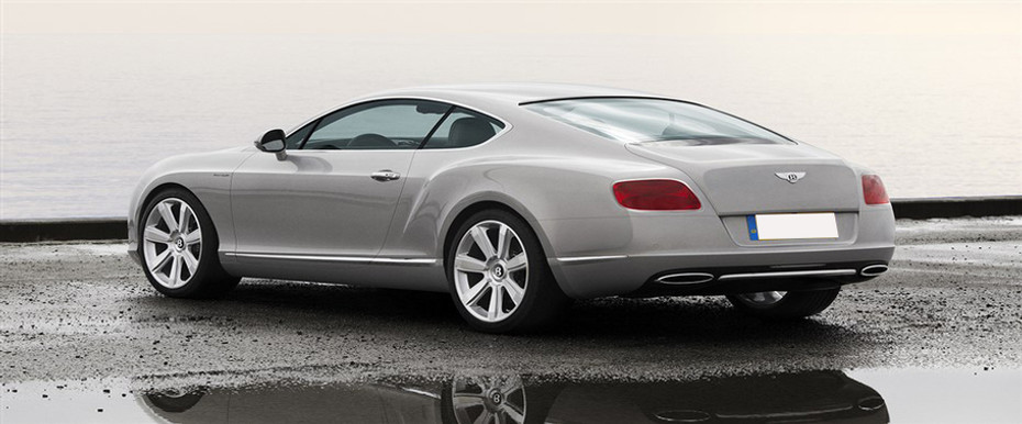Rear Cross Side View of Bentley Continental GT