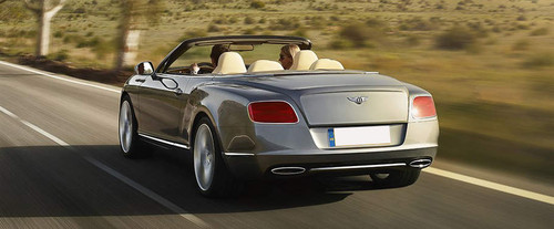 Rear Cross Side View of Bentley Continental GT Convertible