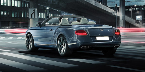 Rear Cross Side View of Bentley Continental GT V8 Convertible