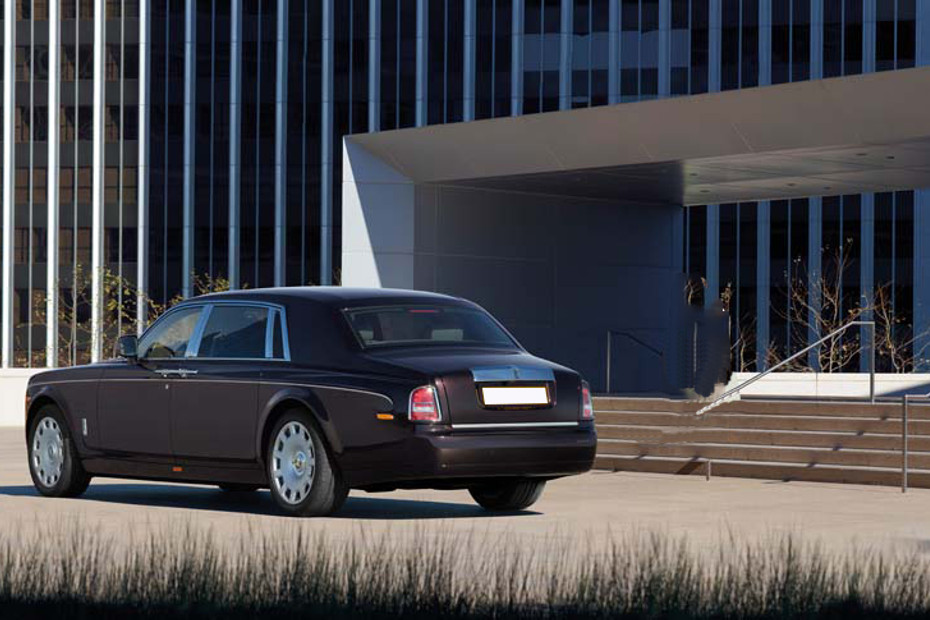 Rear Cross Side View of Rolls Royce Phantom Extended Wheelbase in Qatar