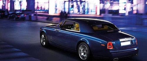 Rear Cross Side View of Rolls Royce Phantom Coupe