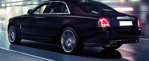 Rear Cross Side View of Rolls Royce Ghost V