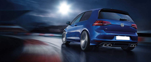 Rear Cross Side View of Volkswagen Golf R