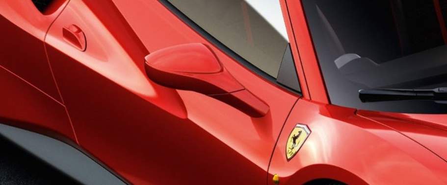 Ferrari 488 GTB Drivers Side Mirror Front Angle Ferrari 488 GTB Drivers Side Mirror Front Angle