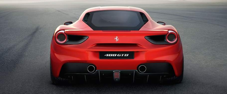 Full Rear View of Ferrari 488 GTB Full Rear View of Ferrari 488 GTB