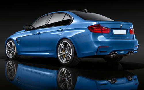 Rear Cross Side View of BMW M3 Sedan