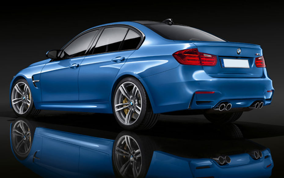 Rear Cross Side View of BMW M3 Sedan