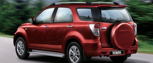 Rear Cross Side View of Daihatsu Terios 7 Seater