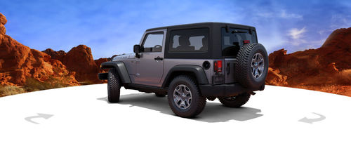 Rear Cross Side View of Jeep Wrangler