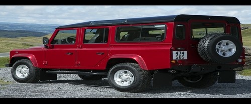 Rear Cross Side View of Land Rover Defender