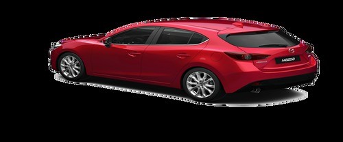 Rear Cross Side View of Mazda 3