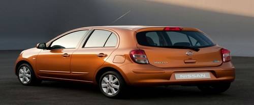 Rear Cross Side View of Nissan Micra
