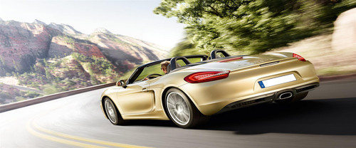 Rear Cross Side View of Porsche Boxster