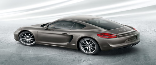 Rear Cross Side View of Porsche Cayman