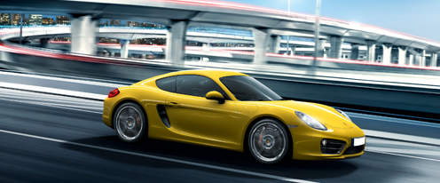 Porsche Cayman S Front Cross Side View