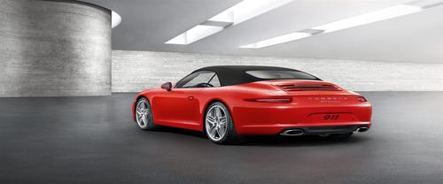 Rear Cross Side View of Porsche 911 Carrera Cabriolet