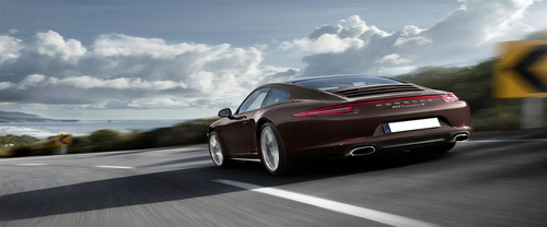 Rear Cross Side View of Porsche 911 Carrera 4