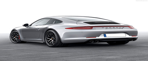 Rear Cross Side View of Porsche 911 Carrera 4 GTS