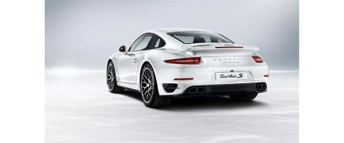Rear Cross Side View of Porsche 911 Turbo S