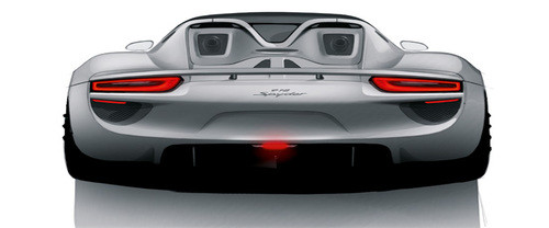 Full Rear View of Porsche 918 Spyder