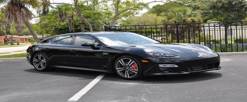 Porsche Panamera GTS Front Cross Side View