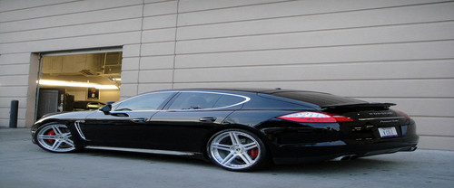 Rear Cross Side View of Porsche Panamera Turbo